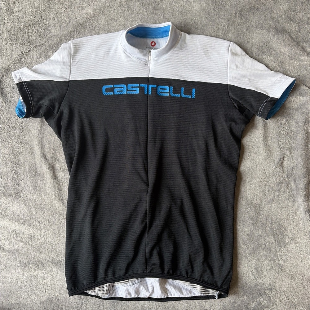 Castelli Jersey Mens Large Cycling Top Short Sleeve Sport Racing Zip